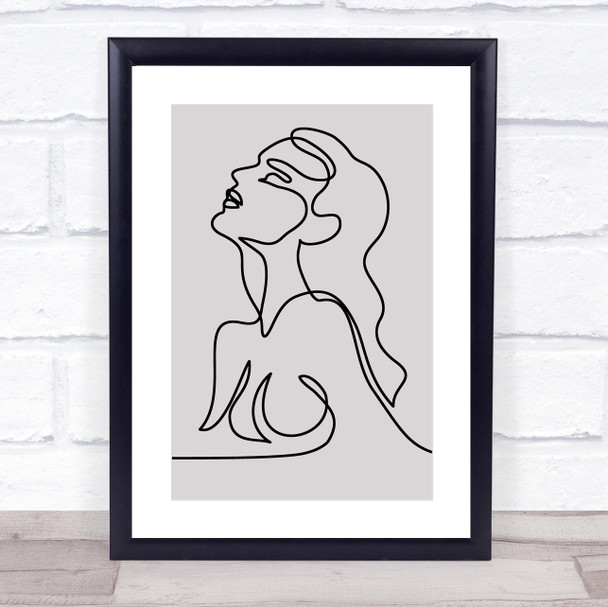 Block Colour Line Art Nude Naked Lady Decorative Wall Art Print