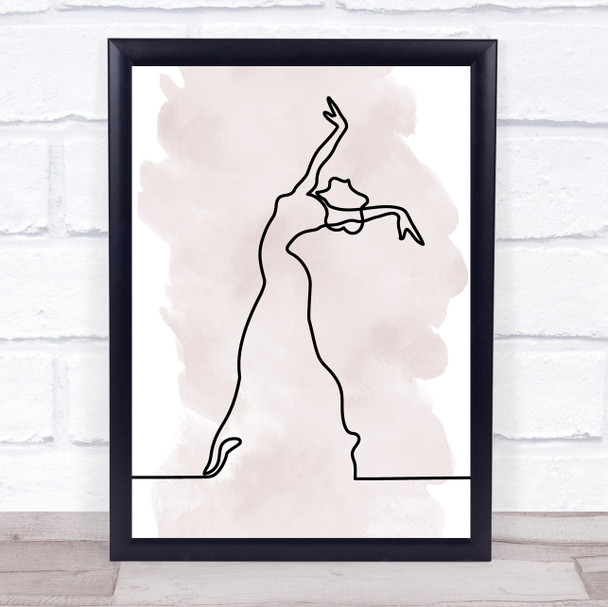 Watercolor Line Art Lady Dancer Decorative Wall Art Print