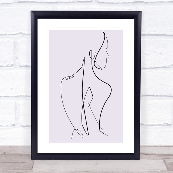 Block Colour Line Art Lady Back Decorative Wall Art Print