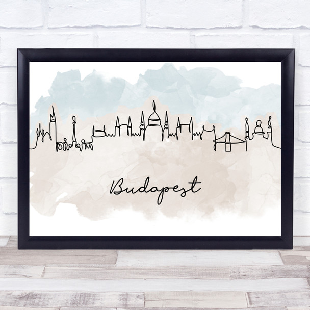 Watercolor Line Art Budapest Decorative Wall Art Print