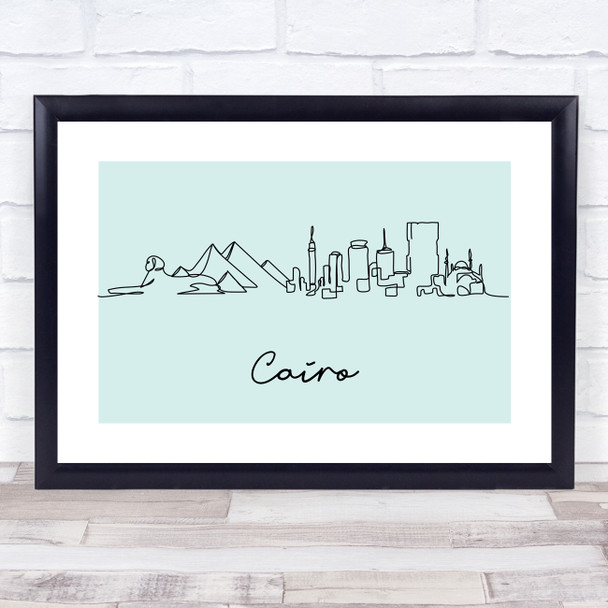 Block Colour Line Art Cairo Decorative Wall Art Print