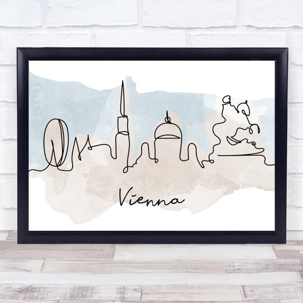 Watercolor Line Art Vienna Decorative Wall Art Print