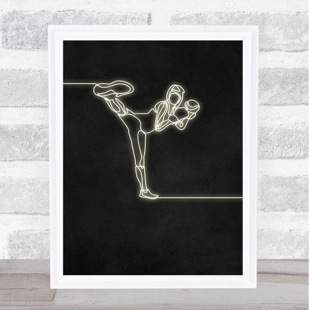 Glow Effect Kick Boxing Decorative Wall Art Print