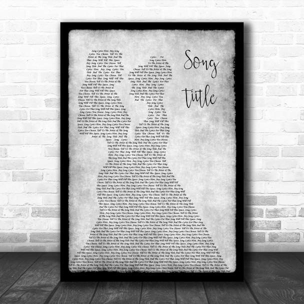 Any Song Lyrics Custom Lesbian Couple Two Women Dancing Grey Song Lyric Print
