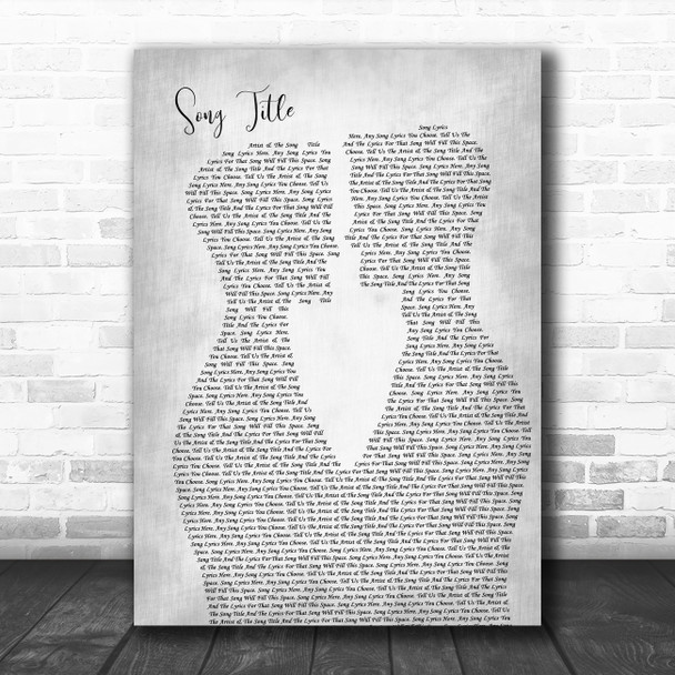 Any Song Lyrics Custom Two Men Gay Couple Wedding Grey Song Lyric Print