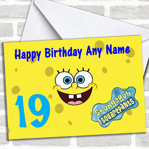 Spongebob Squarepants Face Personalized Birthday Card Red Heart Print - spongebob by pass songs roblox