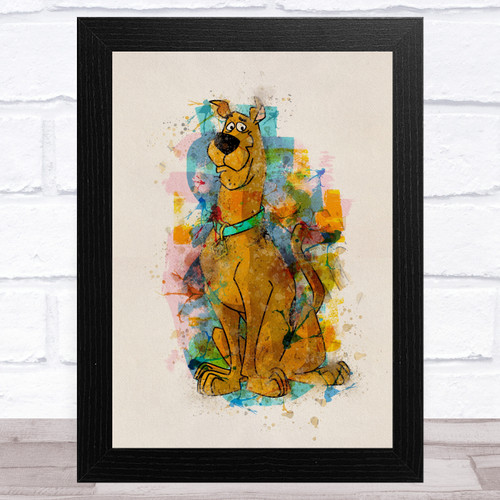 Scooby Doo Watercolor Children's Kid's Wall Art Print - Red Heart Print
