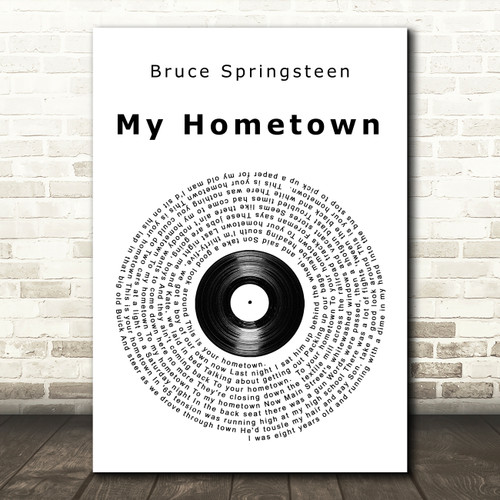 Bruce Springsteen My Hometown Vinyl Record Song Lyric Art Print Red Heart Print Bruce Springsteen My Hometown Vinyl Record Song Lyric Art Print Red Heart Print