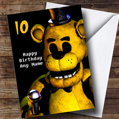 Personalized Fnaf Five Nights At Freddy's Bonnie Children's Birthday Card -  Red Heart Print