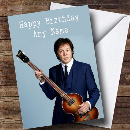 Personalized Paul McCartney Celebrity Birthday Card - Red Heart Print