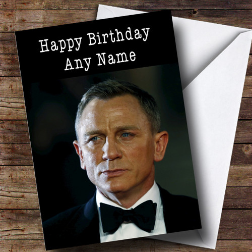 Personalized Daniel Craig Celebrity Birthday Card - Red Heart Print