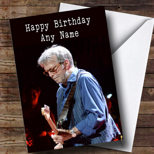 Personalized Eric Clapton Celebrity Birthday Card - Red Heart Print