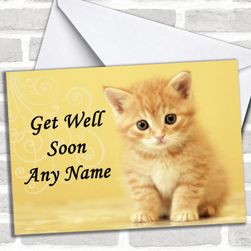 Puppy Dog And Teddy Personalized Get Well Soon Card - Red Heart Print