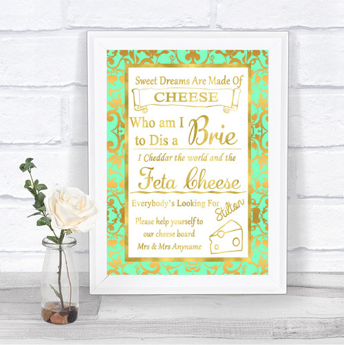 Mint Green Vintage Floral Damask Butterfly Personalised