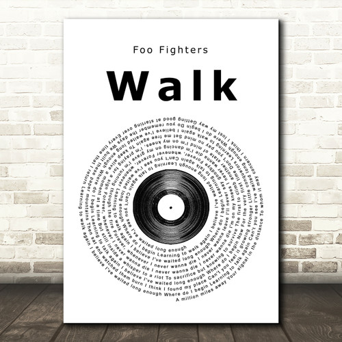 Foo Fighters Walk Vinyl Record Song Lyric Music Print Red Heart