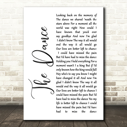 Garth Brooks The Dance White Script Song Lyric Music Print Red Heart Print - roblox fortnite dances script