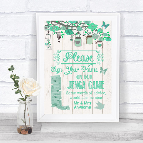 Rustic Floral Wood Jenga Guest Book Personalised Wedding Sign Rustic Floral Wood Jenga Guest Book Personalised Wedding Sign