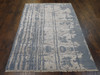 Transitional Abstract Design 4'0"x6'0" Hand-knotted Rug -w11343