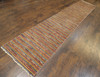 Modern Tribal Carved Stripe Design 2'6"x14'0" Hand-knotted Rug -W1159