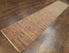 Modern Tribal Carved Stripe Design 2'6"x14'0" Hand-knotted Rug -W1159