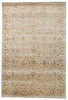 Transitional Silky Damask Design 5'0"x8'0" Hand-knotted Rug -W847