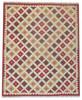 Coastal Flat-Weave Indoor/Outdoor Beach Rug 8'0"x10'0" Hand-knotted Rug -w1095