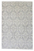 Transitional Damask Floral Design 5'0"x8'0" Hand-knotted Rug -W836
