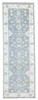 Turk Oushak Silver Wash 4'0"x12'0" Hand-knotted Rug -W11283