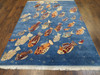 Natural Coastal Fish Design 5'0"x8'0" Hand-knotted Rug -W11010