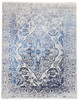 Transitional Silk Broken Design High-Low Carved 8'0"x10'0" Hand-knotted Rug -w11152