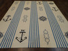 Coastal Flat-Weave Indoor/Outdoor Beach Rug 8'0''x10'0" Hand-knotted Rug -w1086