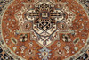 Tribal Indo Heriz Wool Hand Knotted Rug 7.7x7.7  -w20270
