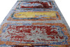Modern Abstract Distress Design Viscose Hand knotted Rug 9x12 -w2339