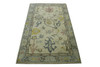 Oushak Whitewash Chobie Wool Hand Knotted Rug 3x5 - w2093