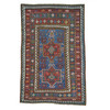 Antique Wool Hand Knotted Rug Blue Red 4.8X7.2 -O028231
