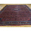 Antique Wool Hand Knotted Rug Red Navy Blue 10.5X13.9 -O032840