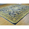 Antique Wool Hand Knotted Rug Blue Brown 10.10X13.8 -O034424