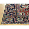 Antique Wool Hand Knotted Rug Red Navy Blue 10.0X11.7 -O034785