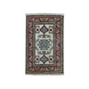 Kazak Wool Hand Knotted Rug Ivory Red 2.2X3.1 -O051020