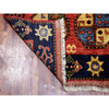 Tribal & Geometric Wool Hand Knotted Rug Red Navy Blue  4.0X10.2 -O053126
