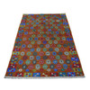 Tribal & Geometric Wool Hand Knotted Rug Multicolored No Border 4.1X5.9 -O053185
