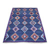 Tribal & Geometric Wool Hand Knotted Rug Blue No Border 4.2X5.7 -O053309