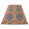 Tribal & Geometric Wool Hand Knotted Rug Multicolored No Border 5.8X7.10 -O053339