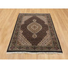 Fine Oriental Wool Hand Knotted Rug Black Black 4.0X6.0 -O058701