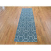 Flat Weave Wool Hand Woven Rug Blue No Border 2.7X9.8 -O059118