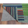 Flat Weave Wool Hand Woven Rug Green No Border 6.3X9.2 -O060096