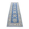 Kazak Wool Hand Knotted Rug Blue Ivory 2.6X9.7 -O054621