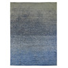 Modern and Contemporary Wool & Pure Silk Hand Knotted Rug Blue No Border 9.0X12.0 -O059007