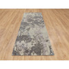 Modern and Contemporary Wool & Silk Hand Knotted Rug Grey No Border 2.8X10.0 -O058448