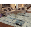 Modern and Contemporary Wool & Silk Hand Knotted Rug Grey No Border 9.10X9.11 -O058501